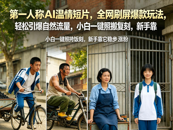 第一人称AI温情短片，全网刷屏爆款玩法，轻松引爆自然流量，小白一键照搬复刻，新手靠它稳步涨粉|无忧资源社