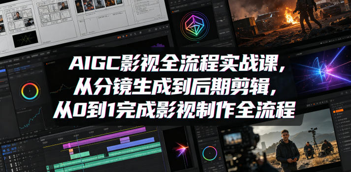 AIGC影视全流程实战课，从分镜生成到后期剪辑，从0到1完成影视制作全流程|无忧资源社