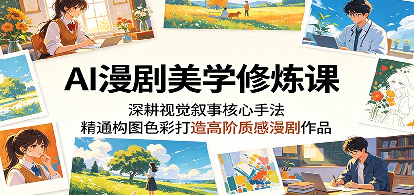AI漫剧美学修炼课：深耕视觉叙事核心手法，精通构图色彩打造高阶质感漫剧作品|无忧资源社