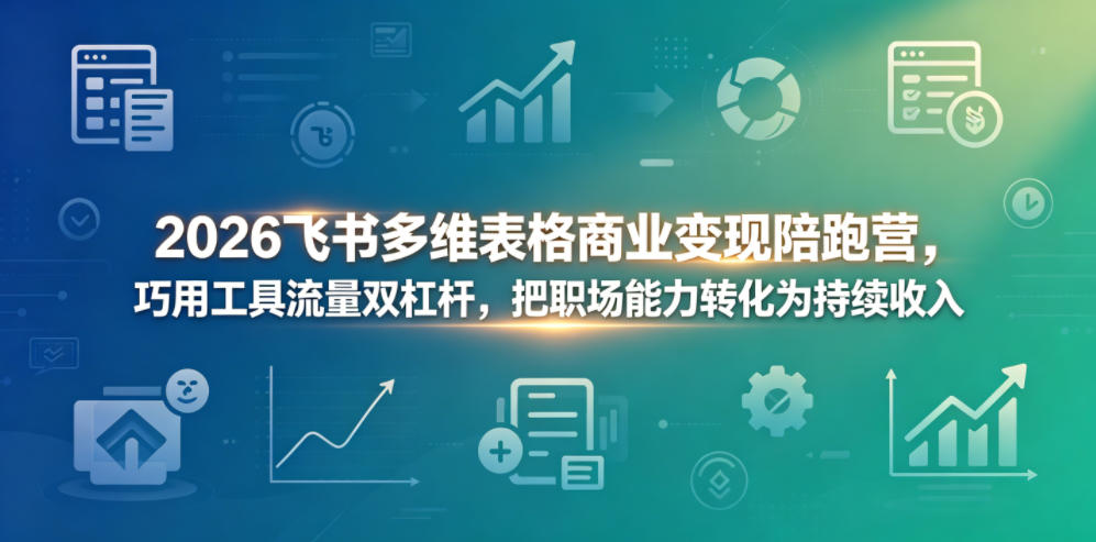 2026飞书多维表格商业变现陪跑营，巧用工具流量双杠杆，把职场能力转化为持续收入|无忧资源社