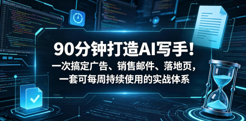 90分钟打造AI写手！一次搞定广告、销售邮件、落地页，一套可每周持续使用的实战体系【原创双语字幕】|无忧资源社