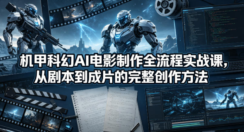 机甲科幻AI电影制作全流程实战课，从剧本到成片的完整创作方法|无忧资源社
