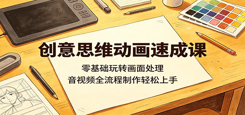 创意思维动画速成课：零基础玩转画面处理，音视频全流程制作轻松上手|无忧资源社