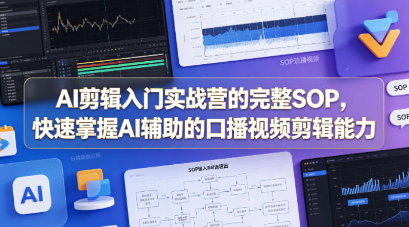 AI剪辑入门实战营的完整SOP，快速掌握AI辅助的口播视频剪辑能力|无忧资源社