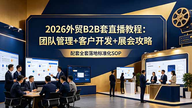 （18994期）2026外贸B2B套直播教程：团队管理+客户开发+展会攻略，配套全套落地标准化SOP|无忧资源社