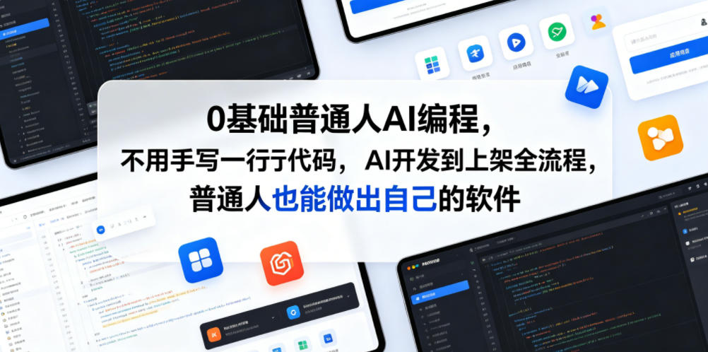 0基础普通人AI编程，不用手写一行代码，AI开发到上架全流程，普通人也能做出自己的软件|无忧资源社