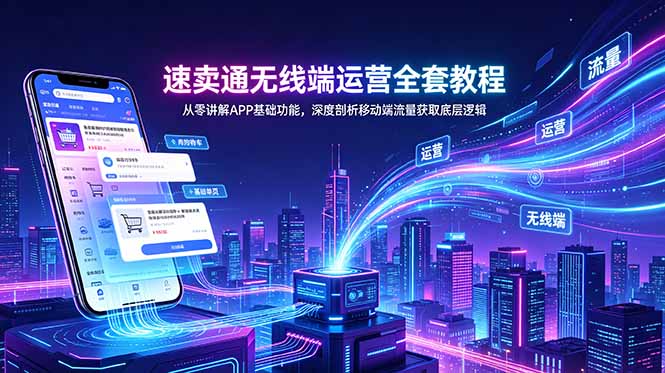 （18904期）速卖通无线端运营全套教程，从零讲解APP基础功能，深度剖析移动端流量获取底层逻辑|无忧资源社