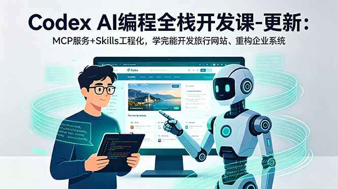 （18858期）Codex AI编程全栈开发课-更新：MCP服务+Skills工程化，学完能开发旅行网站、重构企业系统|无忧资源社