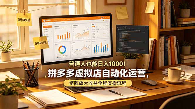 （19022期）普通人也能日入 1000！拼多多虚拟店自动化运营，矩阵放大收益全程实操流程|无忧资源社