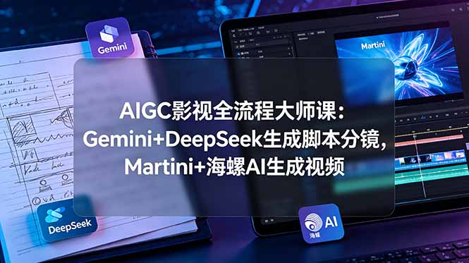 （19008期）AIGC影视全流程大师课：Gemini+DeepSeek生成脚本分镜，Martini+海螺AI生成视频|无忧资源社