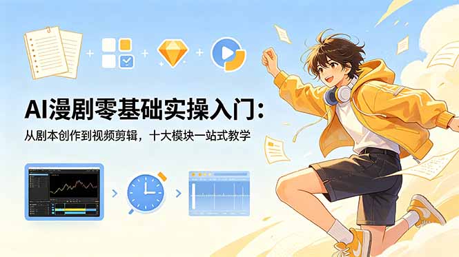 （18812期）AI漫剧零基础实操入门：从剧本创作到视频剪辑，十大模块一站式教学|无忧资源社