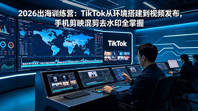 （18875期）2026出海训练营：TikTok从环境搭建到视频发布，手机剪映混剪去水印全掌握|无忧资源社