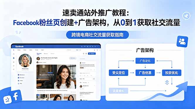 (18888期)速卖通站外推广教程:Facebook粉丝页创建+广告架构,从0到1获取社交流量|无忧资源社