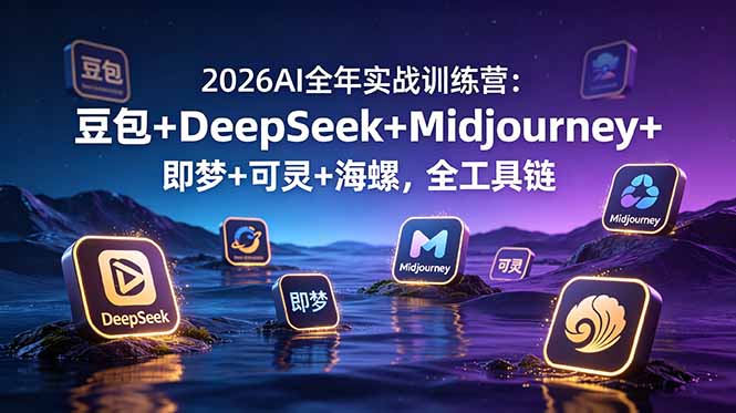 （19038期）2026AI全年实战训练营：豆包+DeepSeek+Midjourney+即梦+可灵+海螺，全工具链|无忧资源社