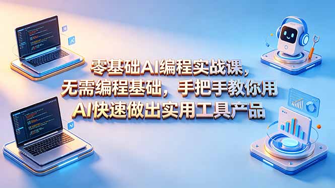 （18785期）零基础AI编程实战课-更新，无需编程基础，手把手教你用AI快速做出实用工具产品|无忧资源社
