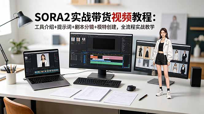 （18718期）SORA2实战带货视频教程：工具介绍+提示词+剧本分镜+模特创建，全流程实战教学|无忧资源社