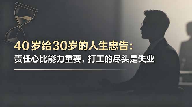 (18769期)付费文章:40岁给30岁的人生忠告:责任心比能力重要,打工的尽头是失业|无忧资源社