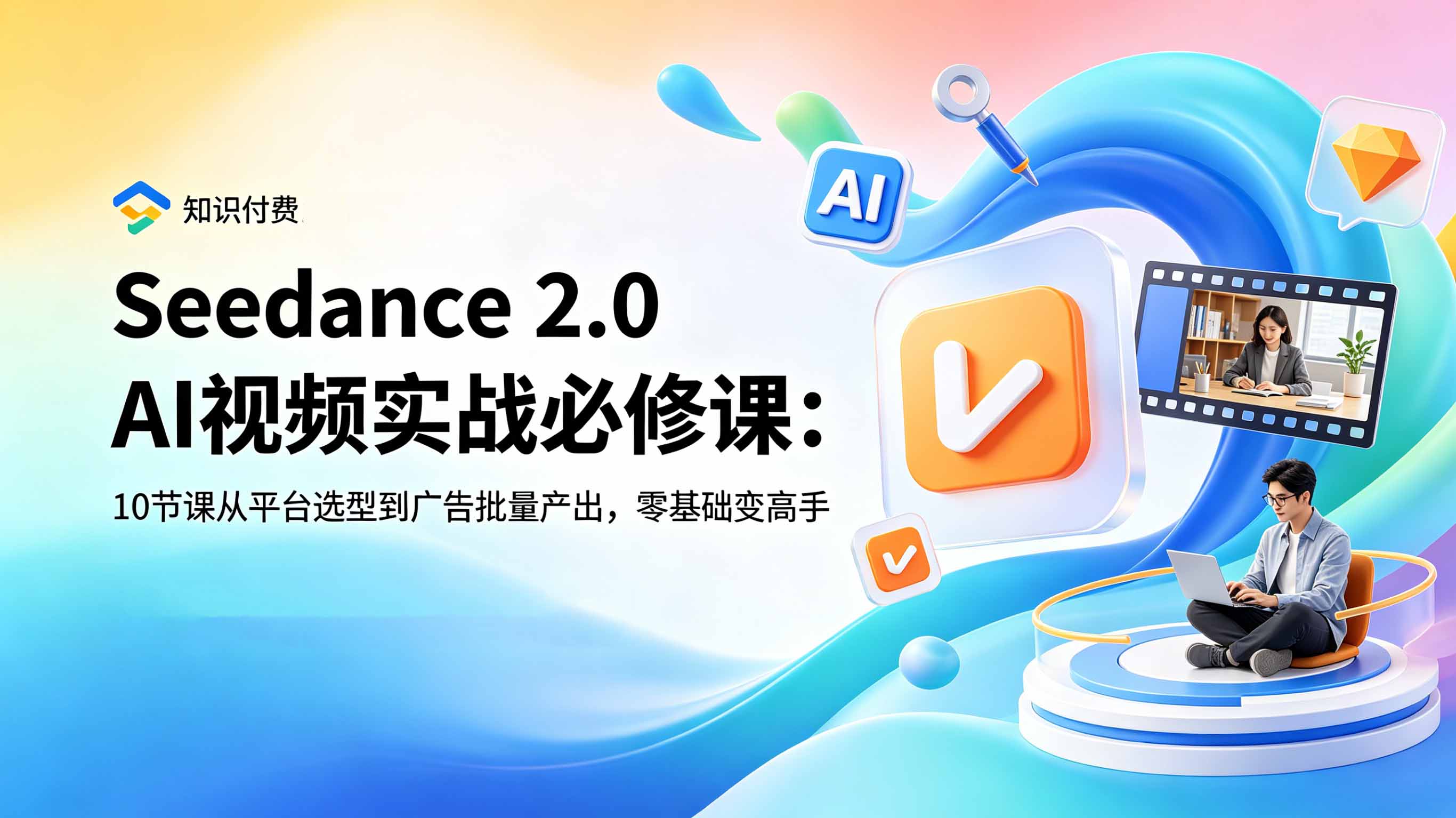 （18998期）Seedance 2.0 AI视频实战必修课：10节课从平台选型到广告批量产出，零基础变高手|无忧资源社