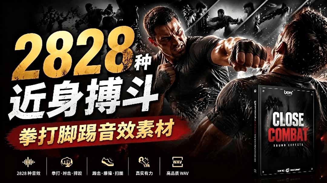 （19072期）宝藏级别音效！2828种近身搏斗拳打脚踢音效素材，全部中文分类，免解压使用  Close Combat|无忧资源社