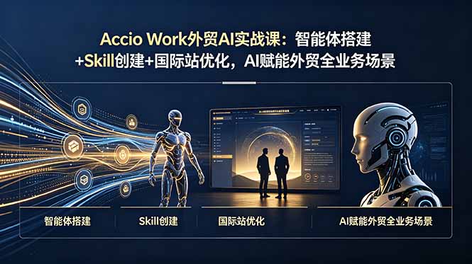 （19086期）Accio Work外贸AI实战课：智能体搭建+Skill创建+国际站优化，AI赋能外贸全业务场景|无忧资源社