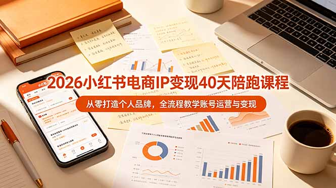 （19103期）2026小红书电商IP变现40天陪跑课程-11期，从零打造个人品牌，全流程教学账号运营与变现|无忧资源社