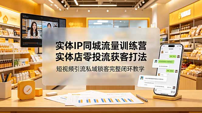 （18999期）实体IP同城流量训练营：实体店零投流获客打法，短视频引流私域锁客完整闭环教学|无忧资源社