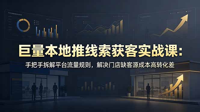 （19061期）巨量本地推线索获客实战课：手把手拆解平台流量规则，解决门店缺客源成本高转化差|无忧资源社