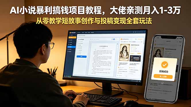 （18898期）AI小说暴利搞钱项目教程，大佬亲测月入1-3万，从零教学短故事创作与投稿变现全套玩法|无忧资源社