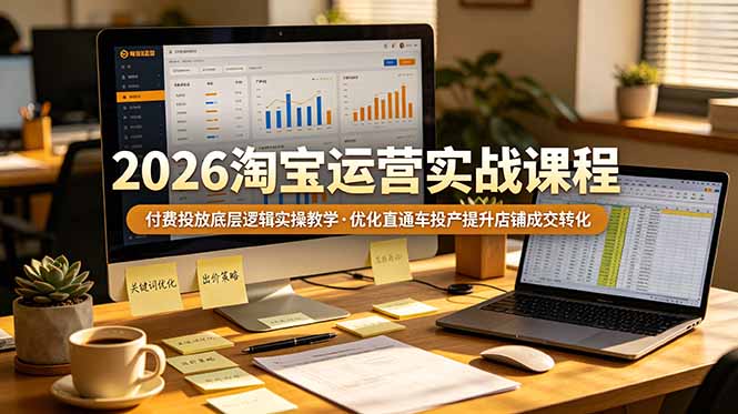 （19075期）2026 淘宝运营实战课程，付费投放底层逻辑实操教学，优化直通车投产提升店铺成交转化|无忧资源社