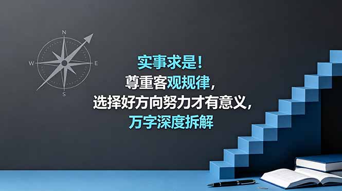 （18744期）付费文章：实事求是！尊重客观规律，选择好方向努力才有意义，万字深度拆解|无忧资源社