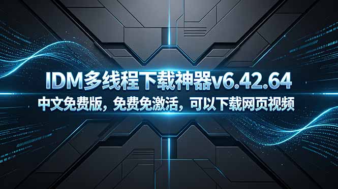 （18688期）IDM多线程下载神器v6.42.64中文免费版，免费免激活，可以下载网页视频（例如飞书文档内的视频）|无忧资源社
