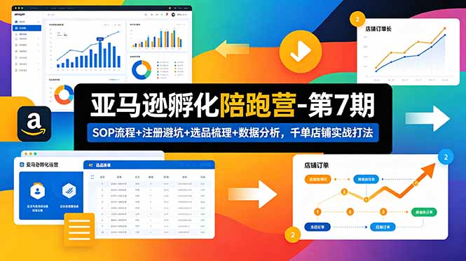 （18752期）亚马逊孵化陪跑营-第7期：SOP流程+注册避坑+选品梳理+数据分析，千单店铺实战打法|无忧资源社