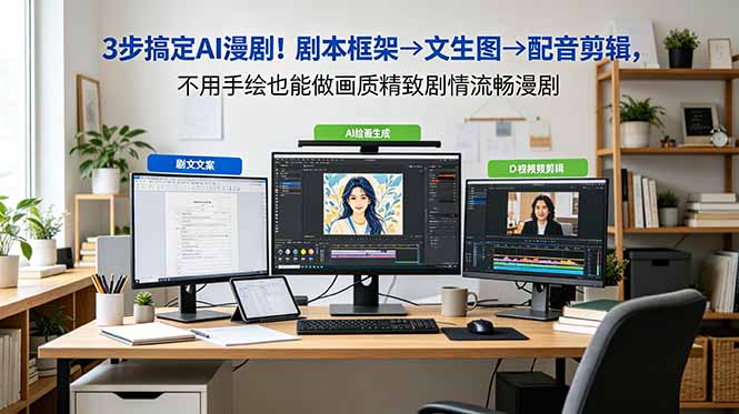 (18866期)3步搞定AI漫剧!剧本框架→文生图→配音剪辑,不用手绘也能做画质精致剧情流畅漫剧|无忧资源社