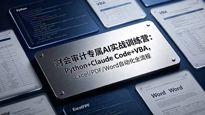 （19028期）财会审计专属 AI实战训练营：Python+Claude Code+VBA，Excel/PDF/Word自动化全流程|无忧资源社