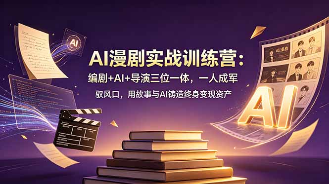 （19032期）AI漫剧实战训练营：编剧+AI+导演三位一体，一人成军 驭风口，用故事与AI铸造终身变现资产|无忧资源社