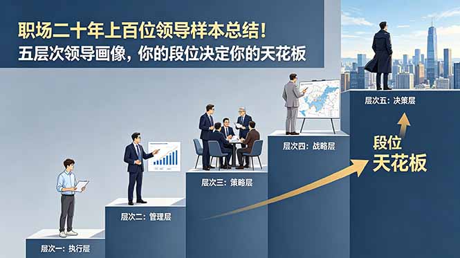(18900期)付费文章:职场二十年上百位领导样本总结!五层次领导画像,你的段位决定你的天花板|无忧资源社