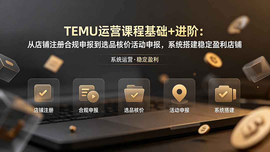 （19081期）TEMU运营课程（基础+进阶）：从店铺注册合规申报到选品核价活动申报，系统搭建稳定盈利店铺|无忧资源社