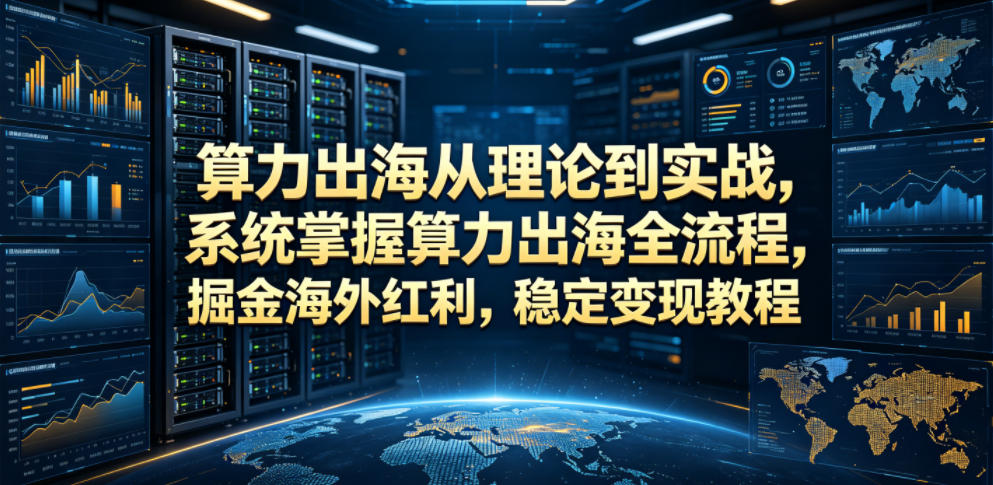 算力出海从理论到实战，系统掌握算力出海全流程，掘金海外红利，稳定变现教程|无忧资源社