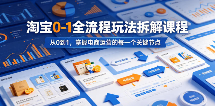 淘宝0-1全流程玩法拆解课程，从0到1，掌握电商运营的每一个关键节点|无忧资源社