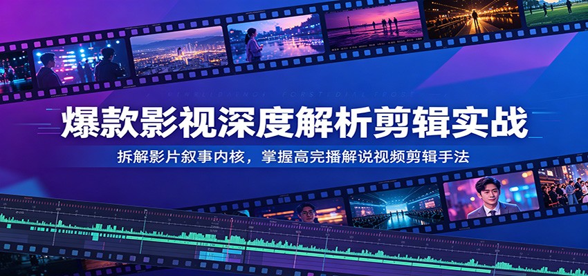 爆款影视深度解析剪辑实战：拆解影片叙事内核，掌握高完播解说视频剪辑手法|无忧资源社