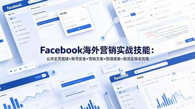 （19083期）Facebook海外营销实战技能：公共主页搭建+账号安全+营销文案+图谱搜索+投流实操全流程|无忧资源社