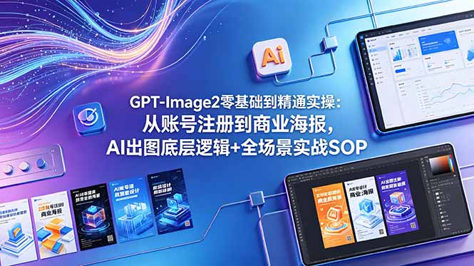 （18835期）GPT-Image2零基础到精通实操：从账号注册到商业海报，AI出图底层逻辑+全场景实战SOP|无忧资源社
