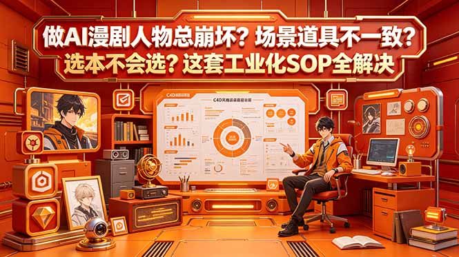 (18850期)做AI漫剧人物总崩坏?场景道具不一致?选本不会选?这套工业化SOP全解决 (更新)|无忧资源社