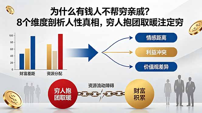 (18932期)付费文章:为什么有钱人不帮穷亲戚?8个维度剖析人性真相,穷人抱团取暖注定穷|无忧资源社