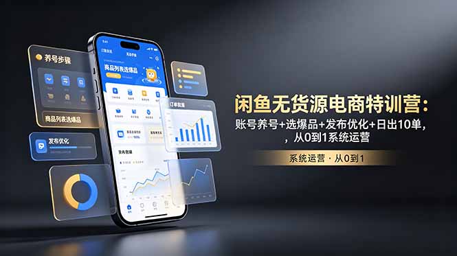 （18979期）闲鱼无货源电商特训营：账号养号+选爆品+发布优化+日出10单，从0到1系统运营|无忧资源社