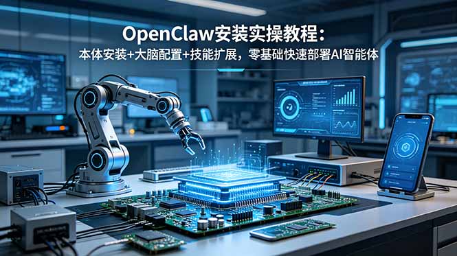 （18982期）OpenClaw安装实操教程：本体安装+大脑配置+技能扩展，零基础快速部署AI智能体|无忧资源社