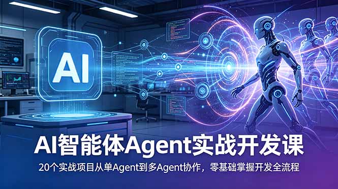 (18983期)AI智能体Agent实战开发课:20个实战项目从单Agent到多Agent协作,零基础掌握开发全流程|无忧资源社