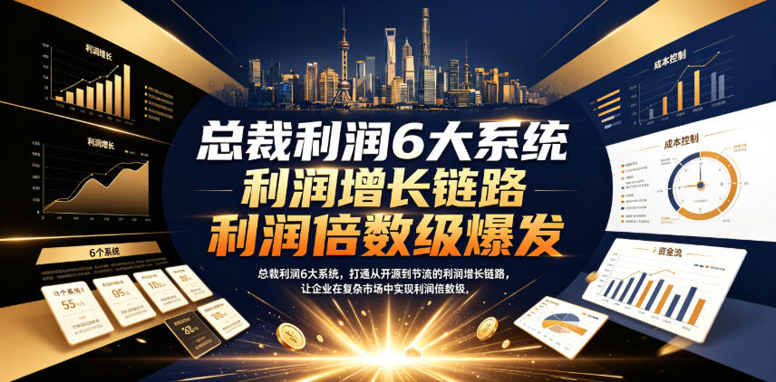总裁利润6大系统，打通从开源到节流的利润增长链路，让企业在复杂市场中实现利润倍数级爆发|无忧资源社