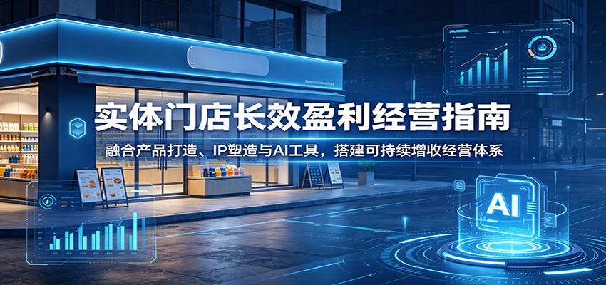 实体门店长效盈利经营指南：融合产品打造、IP塑造与AI工具，搭建可持续增收经营体系|无忧资源社