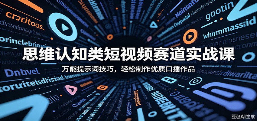 思维认知类短视频赛道实战课:万能提示词技巧,轻松制作优质口播作品|无忧资源社
